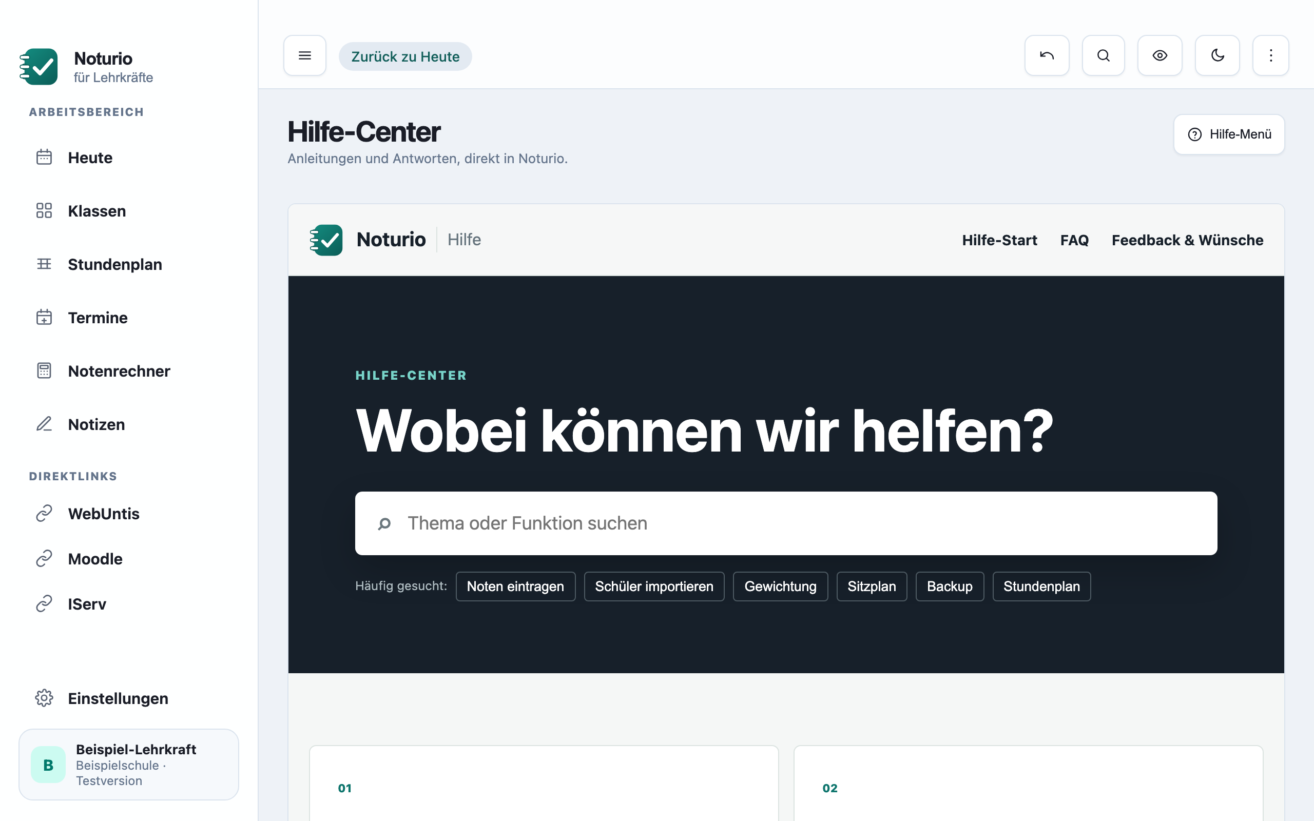 Suche im Hilfe-Center